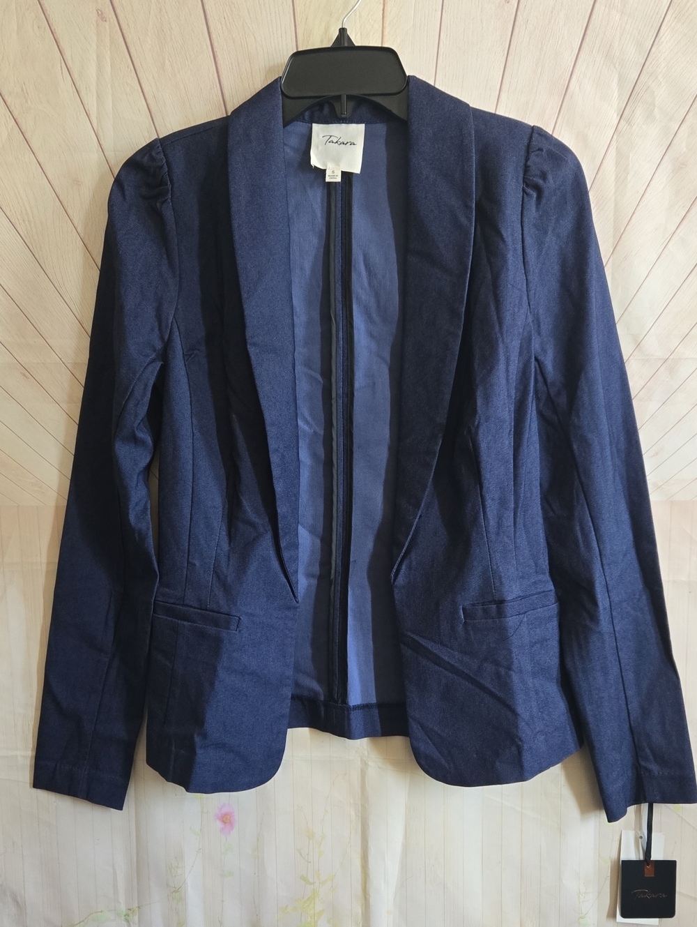 Takara Meddejln Navy Open-Front Women's Blazer Jacket Small